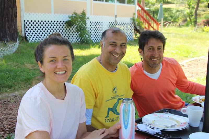 Students at meal time smiling